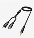 A204 2 in 1 AUX audio cable 3.5mm to Type C+ lightning Adapter