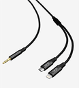 A204 2 in 1 AUX audio cable 3.5mm to Type C+ lightning Adapter