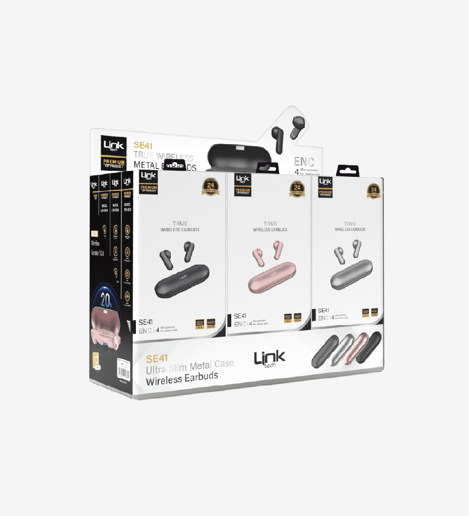 SE41 TWS Wireless Earphones with Ultra Slim Case (12 Pieces)