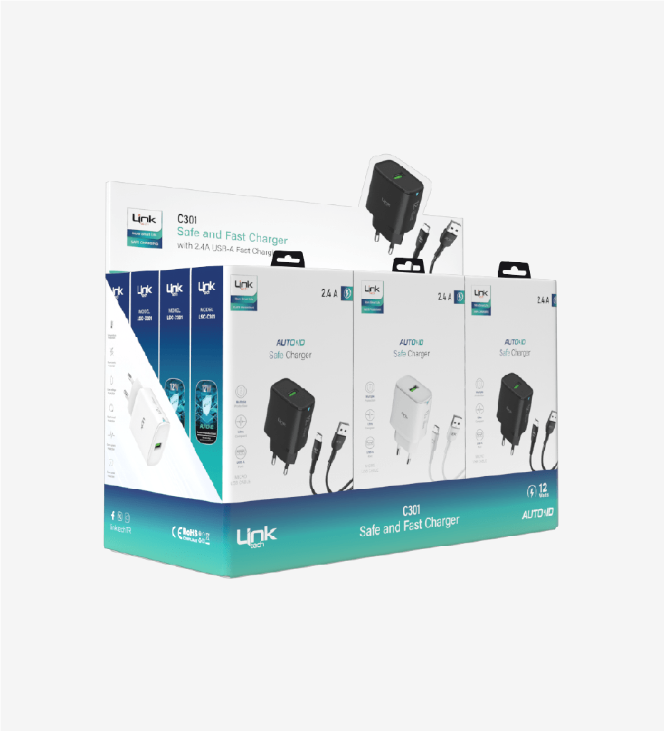 C301 Strong Micro USB Cable 12W Fast Charger 12 Pack